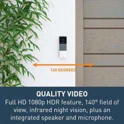 Netatmo Smart Home 1080P No Subscription Wired Video Doorbell by Legrand -Legrand Sales black legrand doorbell cameras ndbus fa 1000