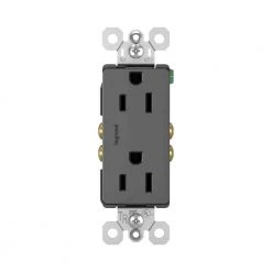 Radiant 15 Amp 125-Volt Tamper Resistant Residential Decorator Duplex Outlet, Black by Legrand