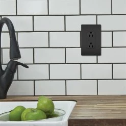 Radiant 15 Amp 125-Volt Tamper Resistant Residential Decorator Duplex Outlet, Black by Legrand 15 Radiant 15 Amp 125-Volt Tamper Resistant Residential Decorator Duplex Outlet, Black by Legrand -Legrand Sales black legrand electrical outlets receptacles 885trbkcc8 66 1000
