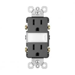 Radiant 15 Amp Tamper Resistant Residential Decorator Duplex Outlet, Black by Legrand