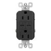 Radiant 15 Amp 125-Volt Tamper-Resistant Duplex Outlet with Ultra-Fast 6A PLUS 30W Power Delivery USB C/C, Black by Legrand -Legrand Sales black legrand electrical outlets receptacles r26usbpdbk 64 1000