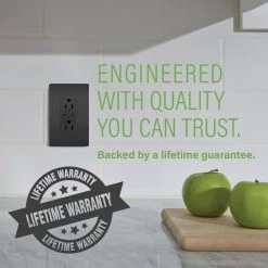 Radiant 15 Amp 125-Volt Tamper-Resistant Duplex Outlet with Ultra-Fast 6A PLUS 30W Power Delivery USB C/C, Black by Legrand -Legrand Sales black legrand electrical outlets receptacles r26usbpdbk 76 1000