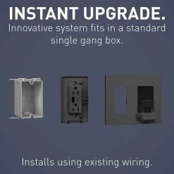 Radiant 15 Amp 125-Volt Decorator Duplex Outlet Tamper Resistant USB Wireless Charger with Wall Plate USB, Black by Legrand -Legrand Sales black legrand electrical outlets receptacles rwc826usbbkccv2 1f 1000