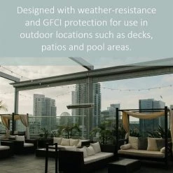 Radiant Smart WiFi Weather Resistant Outdoor Tri-Tap Plug-In Switch with GFCI, Black by Legrand -Legrand Sales black legrand electrical plugs connectors wwp30ccv2 fa 1000