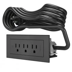 6 ft. Cord 15 Amp 3-Outlet Radiant Furniture Power Strip, Black by Legrand