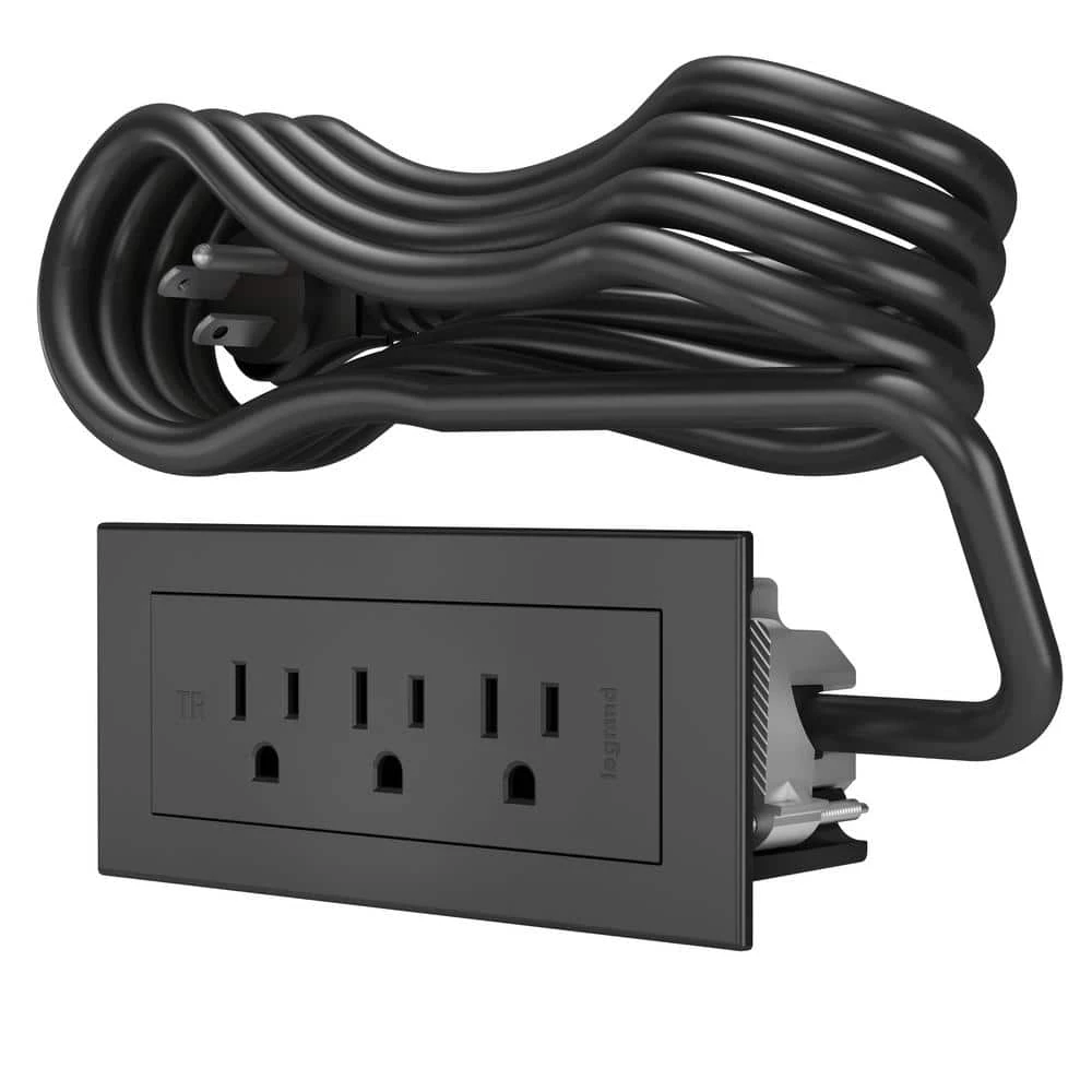 6 ft. Cord 15 Amp 3-Outlet Radiant Furniture Power Strip, Black by Legrand 3 6 ft. Cord 15 Amp 3-Outlet Radiant Furniture Power Strip, Black by Legrand