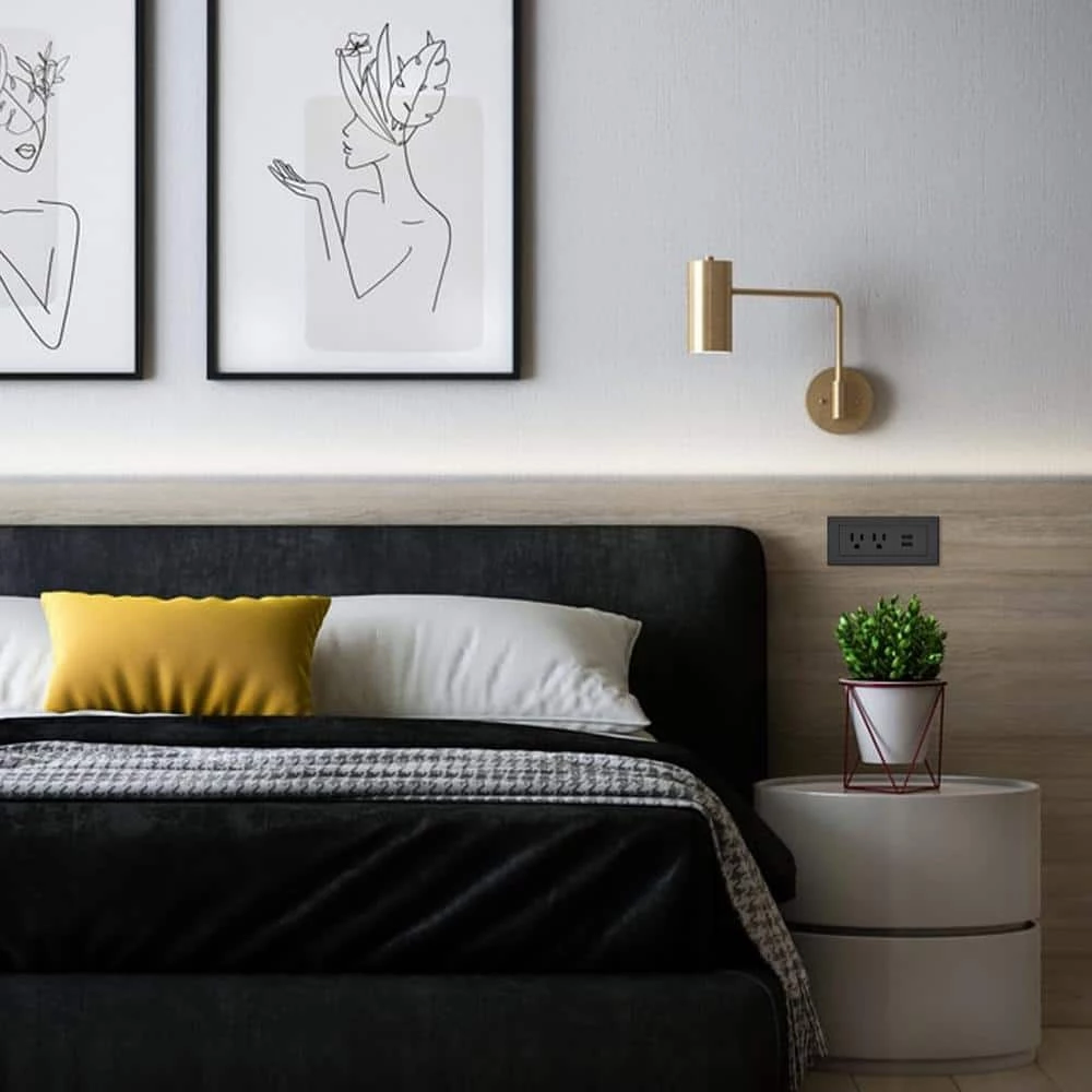 10 ft. Cord 15 Amp 2-Outlet and 2 Type A USB Radiant Furniture Power Strip in Black by Legrand 6 10 ft. Cord 15 Amp 2-Outlet and 2 Type A USB Radiant Furniture Power Strip in Black by Legrand - Image 4