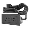10 ft. Cord 15 Amp 2-Outlet and 2 Type A/C USB Radiant Furniture Power Strip in Black by Legrand -Legrand Sales black legrand power strips rdzcbk10 64 1000