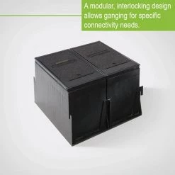 Wiremold 2-Gang Black Outdoor Weatherproof Ground Box Assembly, 20 Amp Duplex Receptacles by Legrand -Legrand Sales black legrand weatherproof boxes xb814c520bk 44 1000