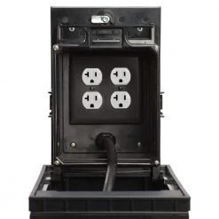 Wiremold 2-Gang Black Outdoor Weatherproof Ground Box Assembly, 20 Amp Duplex Receptacles by Legrand -Legrand Sales black legrand weatherproof boxes xb814c520bk 66 1000