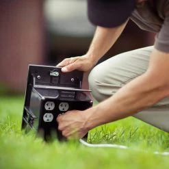 Wiremold 2-Gang Black Outdoor Weatherproof Ground Box Assembly, 20 Amp Duplex Receptacles by Legrand -Legrand Sales black legrand weatherproof boxes xb814c520bk c3 1000