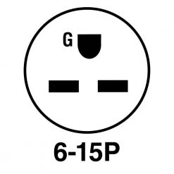 Pass & Seymour Extra-Hard Use 15 Amp 250-Volt NEMA 6-15P Straight Blade Plug by Legrand -Legrand Sales black white legrand electrical plugs connectors ps5666xccv4 44 1000