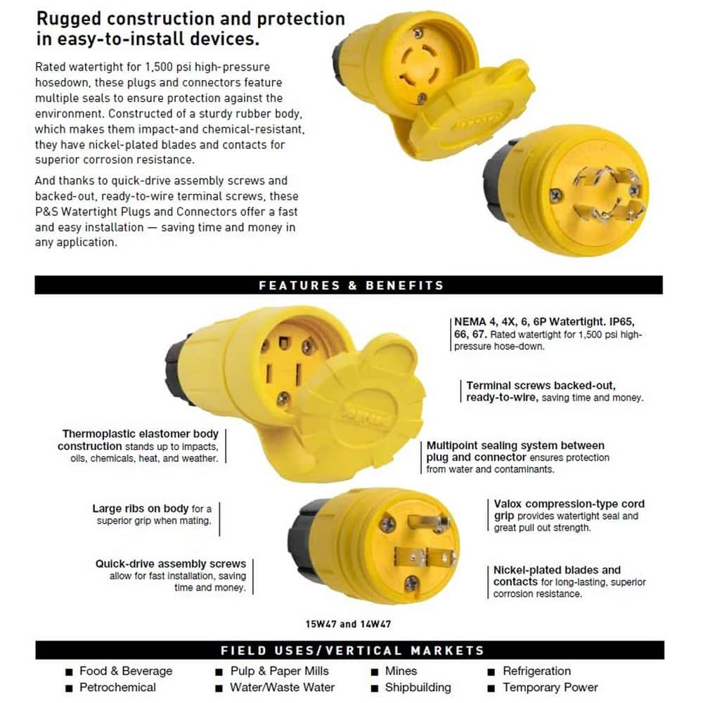 Pass & Seymour 15 Amp 125-Volt NEMA 5-15R Watertight Connector by Legrand 5 Pass & Seymour 15 Amp 125-Volt NEMA 5-15R Watertight Connector by Legrand - Image 3