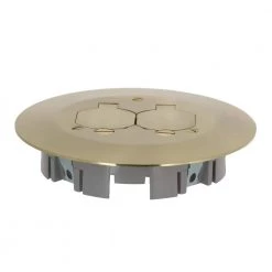 6-1/4 in. W Brass Round Floor Box Cover Kit with 2 Lift Lids for Use with 5511 Floor Box (1-Pack) by RACO 9 6-1/4 in. W Brass Round Floor Box Cover Kit with 2 Lift Lids for Use with 5511 Floor Box (1-Pack) by RACO -Legrand Sales brass raco covers rac5500kit 1f 1000