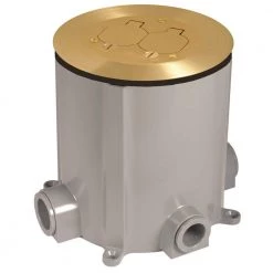 6-1/4 in. W Brass Round Floor Box Cover Kit with 2 Lift Lids for Use with 5511 Floor Box (1-Pack) by RACO 8 6-1/4 in. W Brass Round Floor Box Cover Kit with 2 Lift Lids for Use with 5511 Floor Box (1-Pack) by RACO -Legrand Sales brass raco covers rac5500kit 4f 1000