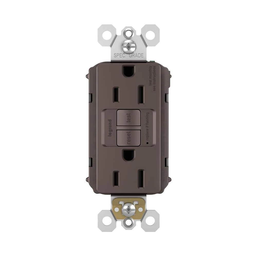 Radiant 15 Amp 125 Volt Tamper Resistant GFCI Residential/Commercial Decorator Duplex Outlet, Dark Bronze by Legrand 3 Radiant 15 Amp 125 Volt Tamper Resistant GFCI Residential/Commercial Decorator Duplex Outlet, Dark Bronze by Legrand
