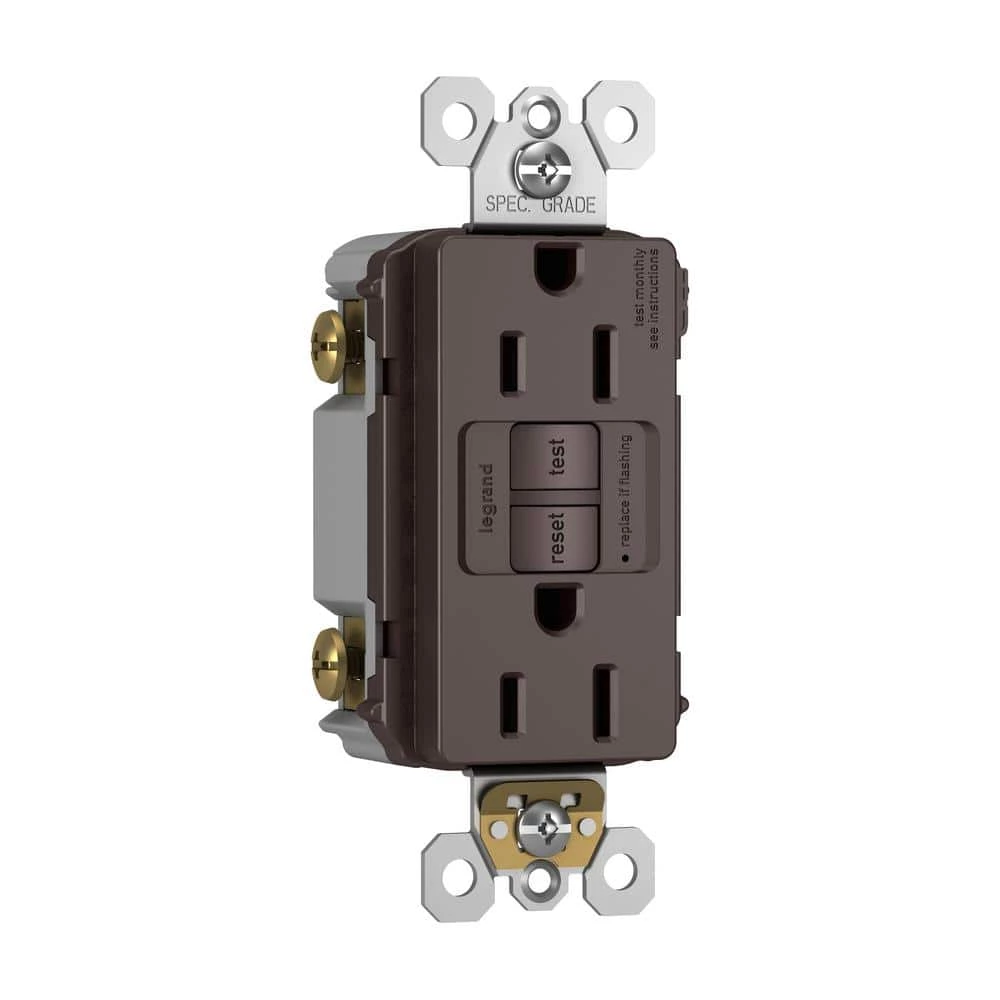 Radiant 15 Amp 125 Volt Tamper Resistant GFCI Residential/Commercial Decorator Duplex Outlet, Dark Bronze by Legrand 8 Radiant 15 Amp 125 Volt Tamper Resistant GFCI Residential/Commercial Decorator Duplex Outlet, Dark Bronze by Legrand - Image 6
