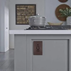 Radiant 15 Amp 125-Volt Tamper Resistant Self-Test GFCI Duplex Outlet with Type A/C USB, Dark Bronze by Legrand -Legrand Sales dark bronze legrand electrical outlets receptacles 1597trusbacdbc4 66 1000