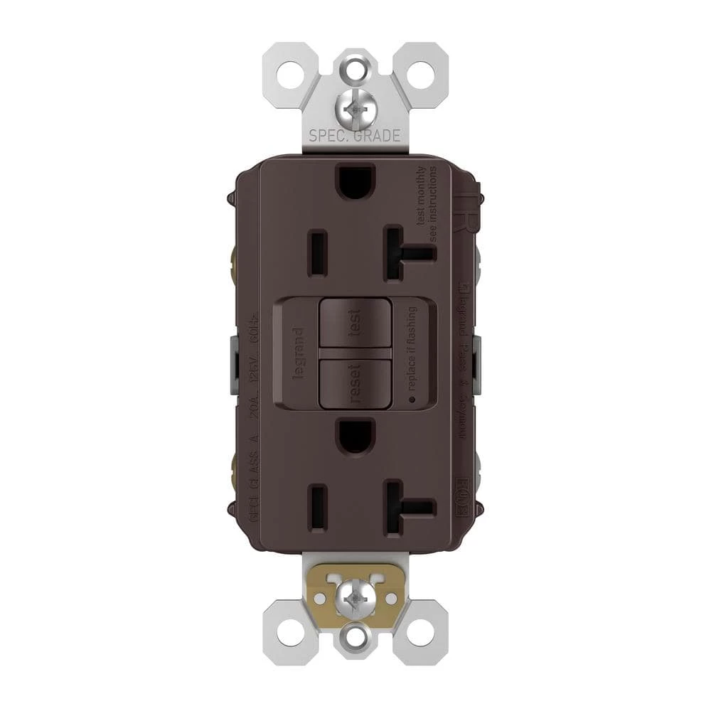 Radiant 20 Amp 125-Volt Tamper Resistant Self-Test GFCI Duplex Outlet, Dark Bronze by Legrand 3 Radiant 20 Amp 125-Volt Tamper Resistant Self-Test GFCI Duplex Outlet, Dark Bronze by Legrand