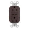 Radiant 15 Amp 125-Volt Tamper-Resistant Duplex Outlet with Ultra-Fast 6A PLUS 30W Power Delivery USB C/C, Dark Bronze by Legrand -Legrand Sales dark bronze legrand electrical outlets receptacles r26usbpddbcc6 64 1000