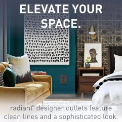 Radiant 20 Amp 125-Volt Spec Grade Tamper Resistant Heavy-Duty Decorator Duplex Outlet, Dark Bronze by Legrand -Legrand Sales dark bronze legrand electrical outlets receptacles tr26352rdbcc6 1f 1000