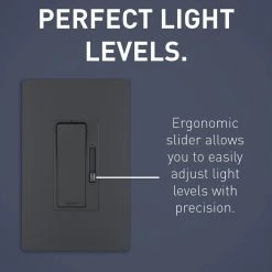 Radiant 450-Watt Single Pole/3-Way LED/CFL/Incandescent Dimmer, Graphite by Legrand -Legrand Sales graphite legrand dimmers rhcl453pgccv4 c3 1000