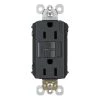 Radiant 15 Amp 125 Volt Tamper Resistant GFCI Residential/Commercial Decorator Duplex Outlet, Graphite by Legrand -Legrand Sales graphite legrand electrical outlets receptacles 1597trgcc4 64 1000