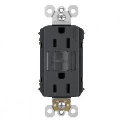Radiant 15 Amp 125 Volt Tamper Resistant GFCI Residential/Commercial Decorator Duplex Outlet, Graphite by Legrand