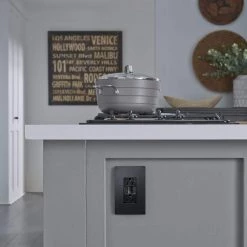 Radiant 15 Amp 125 Volt Tamper Resistant GFCI Residential/Commercial Decorator Duplex Outlet, Graphite by Legrand -Legrand Sales graphite legrand electrical outlets receptacles 1597trgcc4 66 1000