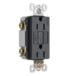 Radiant 15 Amp 125 Volt Tamper Resistant GFCI Residential/Commercial Decorator Duplex Outlet, Graphite by Legrand -Legrand Sales graphite legrand electrical outlets receptacles 1597trgcc4 c3 1000