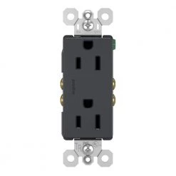Radiant 15 Amp 125-Volt Tamper Resistant Decorator Duplex Outlet, Graphite by Legrand