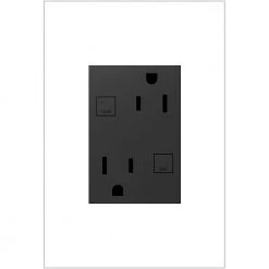 Adorne 15 Amp 125-Volt Tamper-Resistant Self-Test Plus-Size Duplex GFCI Outlet, Graphite by Legrand