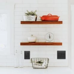 Adorne 15 Amp 125-Volt Tamper-Resistant Self-Test Plus-Size Duplex GFCI Outlet, Graphite by Legrand -Legrand Sales graphite legrand electrical outlets receptacles agftr2153g4 c3 1000