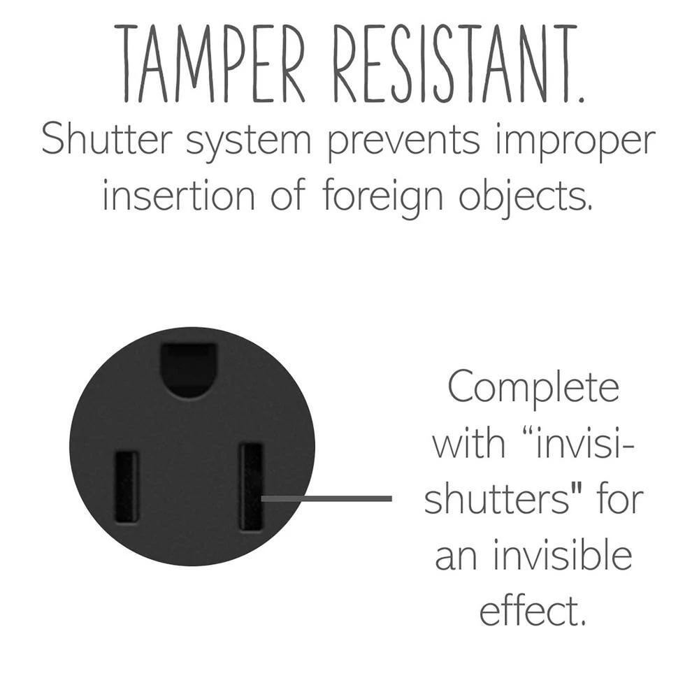 Adorne 20 Amp 125-Volt Tamper Resistant 1-Gang Pop-Out Outlet, Graphite by Legrand 7 Adorne 20 Amp 125-Volt Tamper Resistant 1-Gang Pop-Out Outlet, Graphite by Legrand - Image 5