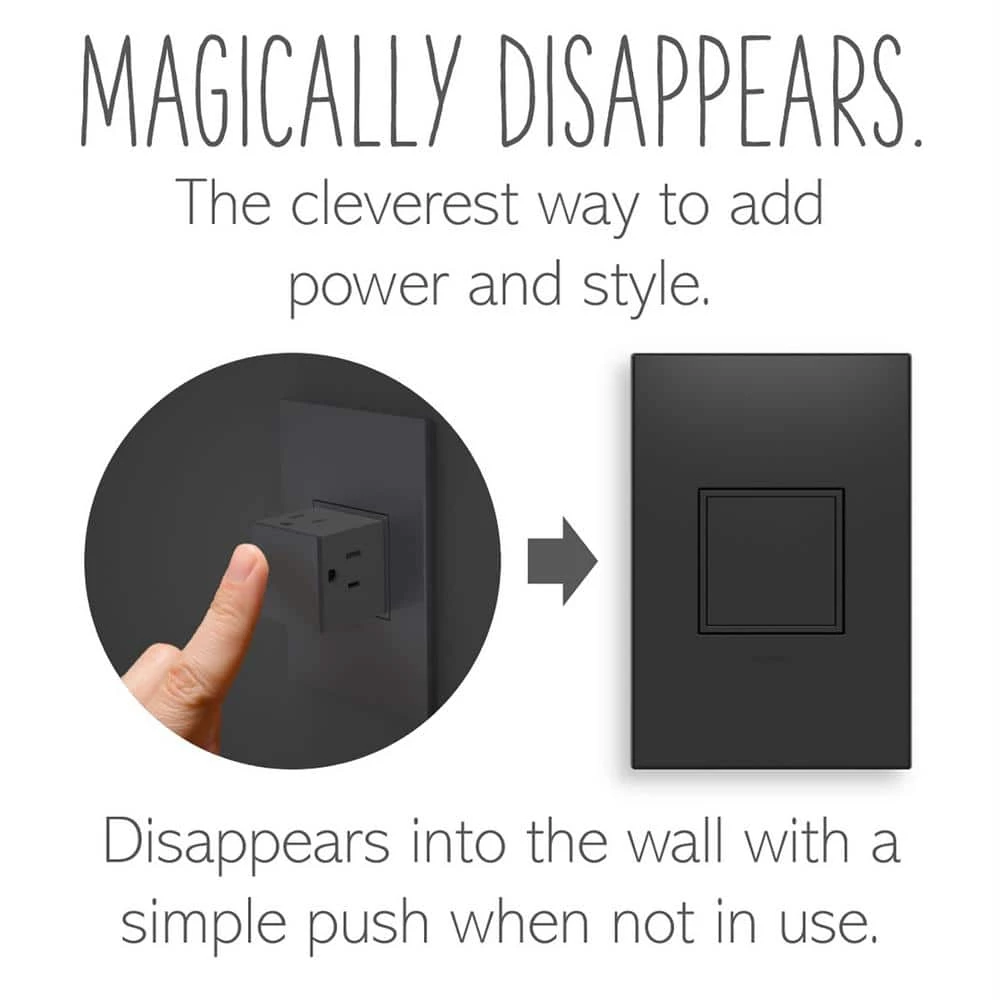 Adorne 20 Amp 125-Volt Tamper Resistant 1-Gang Pop-Out Outlet, Graphite by Legrand 8 Adorne 20 Amp 125-Volt Tamper Resistant 1-Gang Pop-Out Outlet, Graphite by Legrand - Image 6