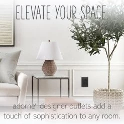 Adorne 15 Amp 125-Volt Tamper Resistant Plus-Size Duplex Outlet, Graphite by Legrand 10 Adorne 15 Amp 125-Volt Tamper Resistant Plus-Size Duplex Outlet, Graphite by Legrand -Legrand Sales graphite legrand electrical outlets receptacles artr153g4 1f 1000