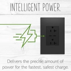 Adorne 20 Amp Tamper-Resistant Duplex Outlet with Ultra-Fast 6A PLUS 30W Power Delivery USB Type-C/C, Graphite by Legrand -Legrand Sales graphite legrand electrical outlets receptacles artrusb20pd30g4 4f 1000