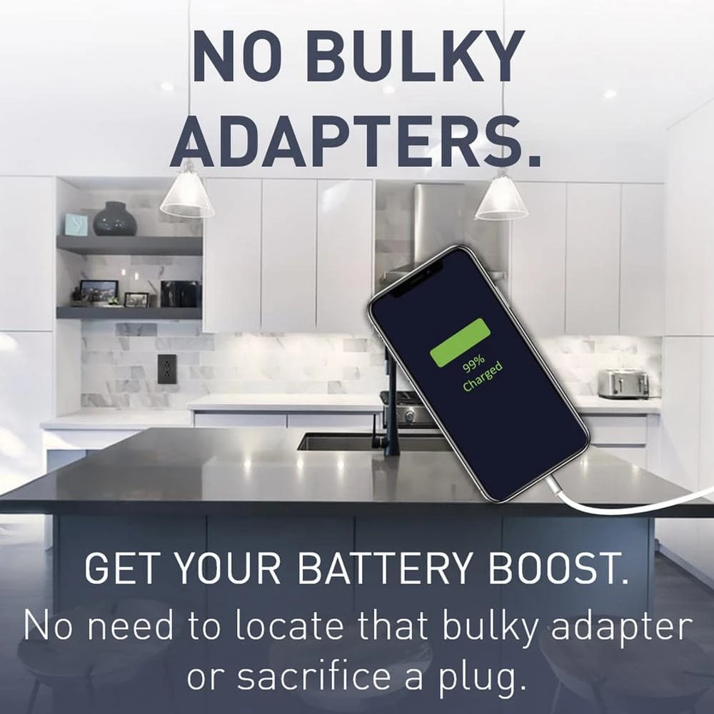 Radiant 15 Amp 125 Volt Duplex Outlet with 3.1 Amp USB, Graphite by Legrand 8 Radiant 15 Amp 125 Volt Duplex Outlet with 3.1 Amp USB, Graphite by Legrand - Image 6