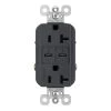 Radiant 20 Amp 125-Volt Tamper-Resistant Duplex Outlet with Ultra-Fast PLUS Power Delivery USB C/C, Graphite by Legrand -Legrand Sales graphite legrand electrical outlets receptacles tr20usbpdg 64 1000