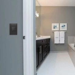 Adorne Touch 15 Amp Single-Pole/3-Way Switch, Graphite by Legrand -Legrand Sales graphite legrand light switches asth1532g2 1d 1000