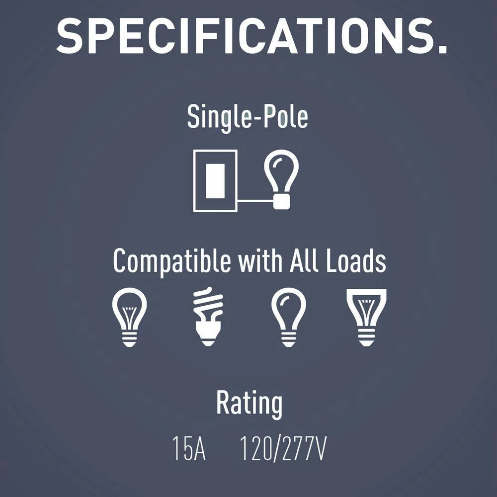 Radiant 15 Amp 120-Volt Single-Pole Decorator/Rocker Light Switch, Graphite by Legrand 13 Radiant 15 Amp 120-Volt Single-Pole Decorator/Rocker Light Switch, Graphite by Legrand - Image 11