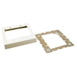 Wiremold 500 and 700 Series Metal Surface Raceway Two Gang 4-3/4 in. x 4-3/4 in. Flush-Type Extension Adapter, Ivory by Legrand