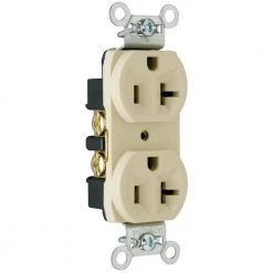 Pass and Seymour 20 Amp 125-Volt Commercial Grade Backwire Duplex Outlet, Ivory by Legrand