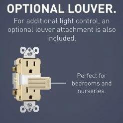 Radiant 15 Amp Tamper Resistant Residential Decorator Night Light Duplex Outlet, Ivory by Legrand -Legrand Sales ivory legrand electrical outlets receptacles ntl885tricc6 1f 1000