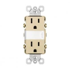 Radiant 15 Amp Tamper Resistant Residential Decorator Night Light Duplex Outlet, Ivory by Legrand