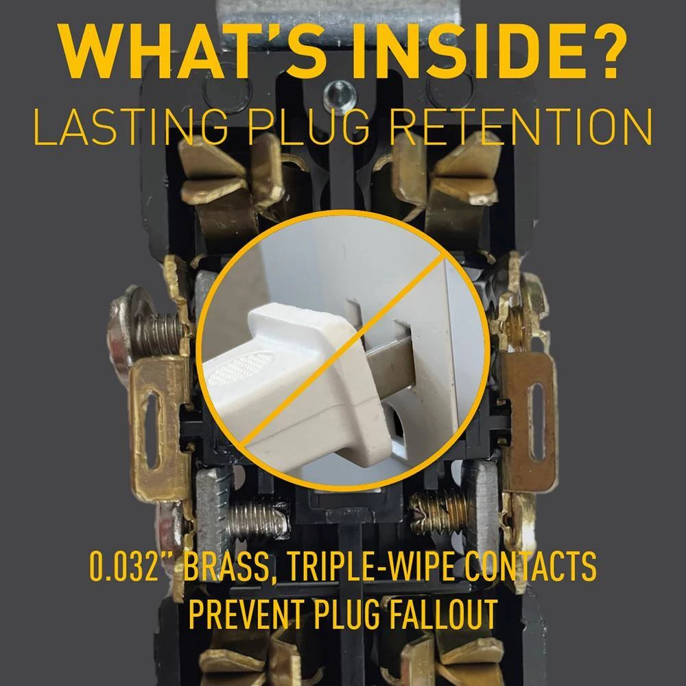 Pass & Seymour 20 Amp 125-Volt Tamper Resistant Commercial Grade Backwire Duplex Outlet, Ivory by Legrand 5 Pass & Seymour 20 Amp 125-Volt Tamper Resistant Commercial Grade Backwire Duplex Outlet, Ivory by Legrand - Image 3