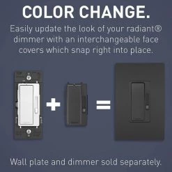 Radiant Decorator Dimmer Replacement Cover Color Change Kit, Black by Legrand -Legrand Sales legrand accessories rhkitbkpccv6 1f 1000