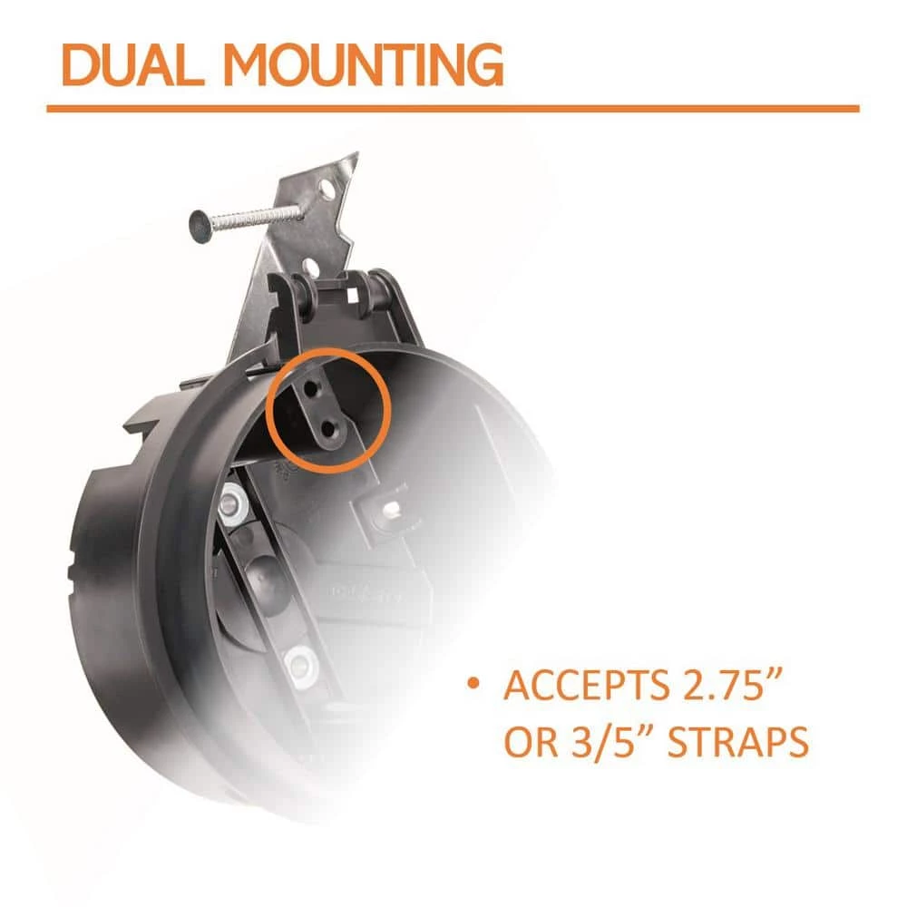 Pass & Seymour Slater New Work Plastic 4 In. Round 20.25 Cu. In. Construction Grade Fixture & Fan Ceiling Box by Legrand 8 Pass & Seymour Slater New Work Plastic 4 In. Round 20.25 Cu. In. Construction Grade Fixture & Fan Ceiling Box by Legrand - Image 6