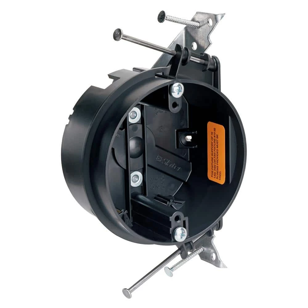 Pass & Seymour Slater New Work Plastic 4 In. Round 20.25 Cu. In. Construction Grade Fixture & Fan Ceiling Box by Legrand 3 Pass & Seymour Slater New Work Plastic 4 In. Round 20.25 Cu. In. Construction Grade Fixture & Fan Ceiling Box by Legrand