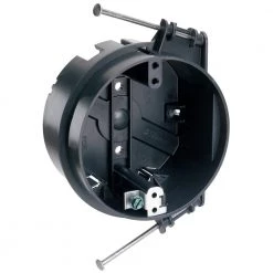 Pass & Seymour Slater New Work Plastic 4 in. Round Ceiling Box with Thread Mounting Holes and Auto/Clamps by Legrand